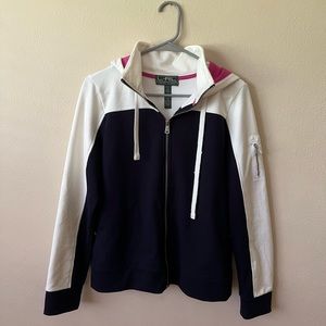 Ralph Lauren color block zip up hoodie